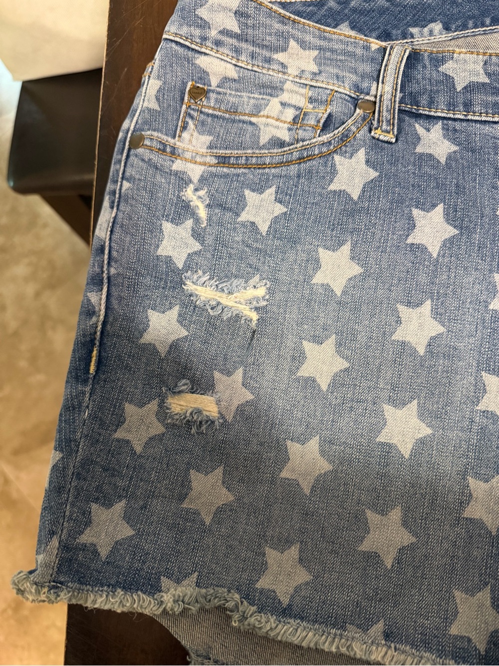 torrid Star & Stripe Denim Shorts - Blue - Picture 6 of 6